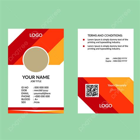 Red Nice Id Card Template Template Download On Pngtree