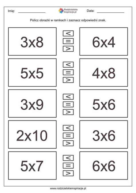 Tabliczka mnożenia do 50 do druku Karty pracy ćwiczenia w PDF do