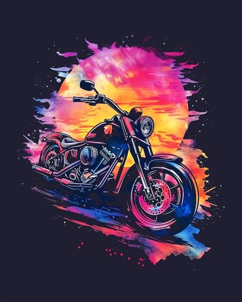 Premium Psd Vintage Motorcycle T Shirt Design Template