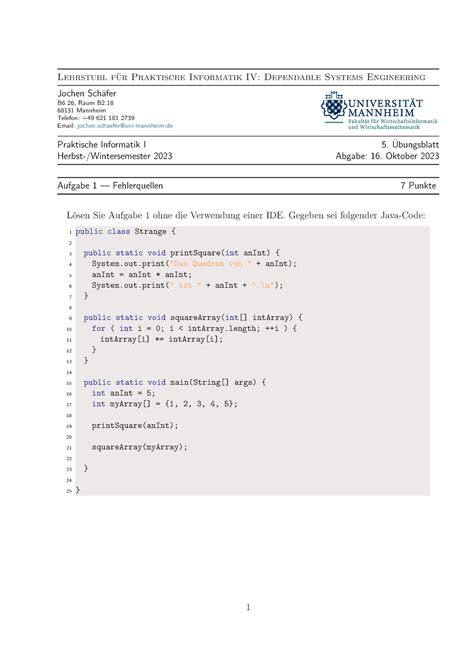 Pi Uebungsblatt Lehrstuhl F Ur Praktische Informatik Iv