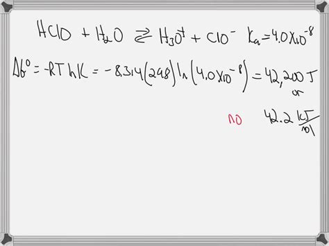 Solved The Equilibrium Constant For The Equation Hclo Aq H O L