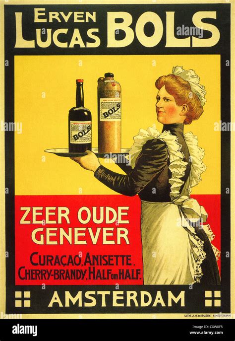 Vintage Dutch Brandy Gin Advertisement Editorial Use Only Stock Photo