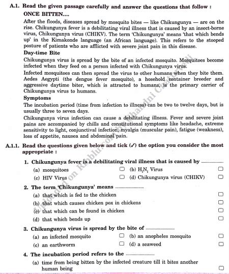 Comprehension Passages For Grade 8 Cbse Image To U