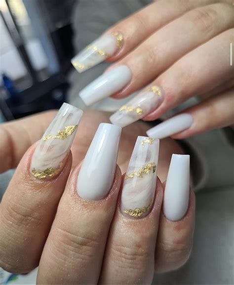 Pin By Nykeria Alford On Nails Gold Acrylic Nails Gold Nails White