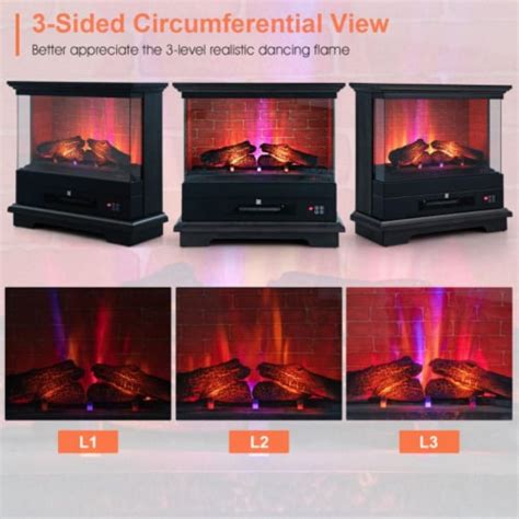 Hivvago 27 Inch Freestanding Electric Fireplace With 3 Level Vivid