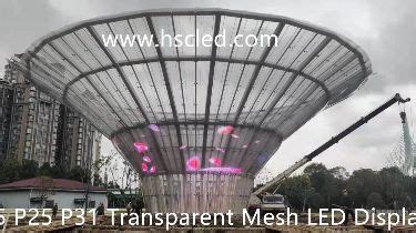 P P P Transparent Mesh Led Screen In Outdoor Advertising