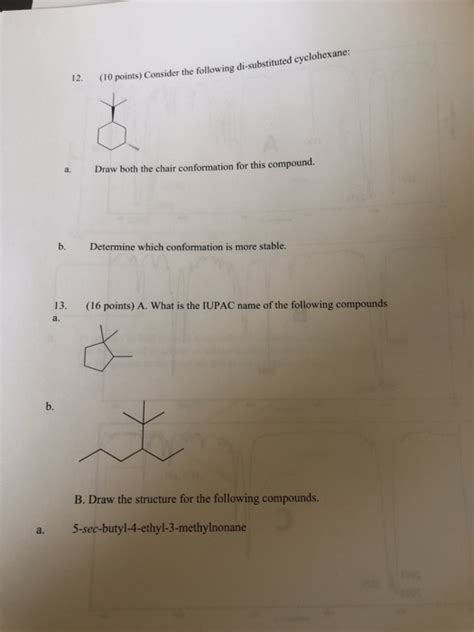 Solved 12 10 Points Consider The Following Di Substituted Chegg