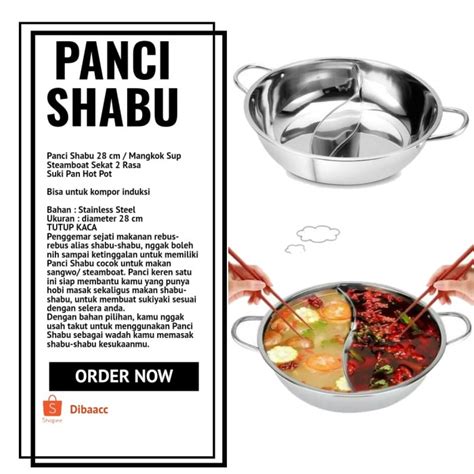 Jual SUKI PAN HOT POT PANCI SHABU 30CM TUTUP KACA PANCI SHABU 2 SEKAT