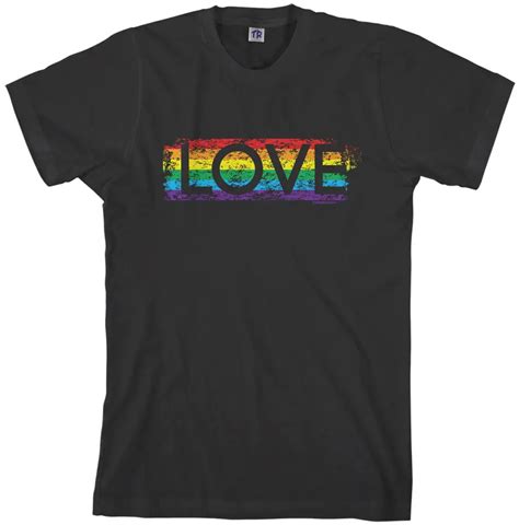 Print T Shirts Men Threadrock Mens Gay Pride Rainbow Love T Shirt