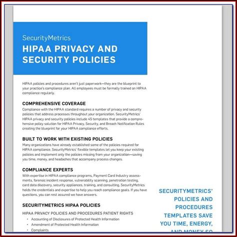 Hipaa Policy Template