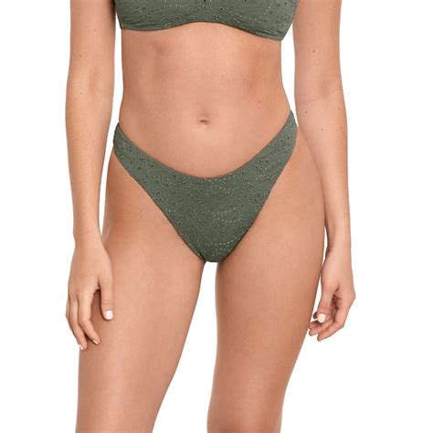 Slip Per Bikini Sgambato Eyelet Solids Verde Oliva Polo Ralph Lauren