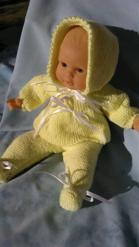 ADORABLE ENSEMBLE LAYETTE POUR POUPON COROLLE 36 CM Tricot Et Crochet