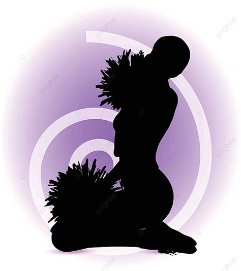 Funky Cheerleader Silhouette Pom Pom Black Cheering Vector, Pom Pom ...