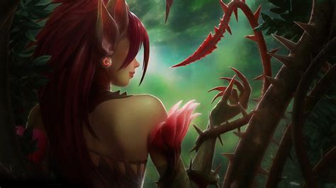 Fond D Cran Jeux Vid O Anime Rouge League Of Legends Zyra