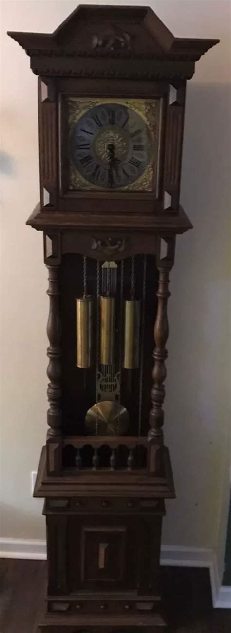 Vintage Kieninger German Westminster Chime Open Well Deco Grandfather