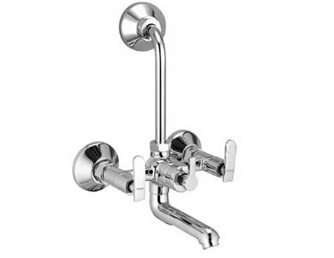 Modern Three Handle Respite Micra Wall Mixer With Bend For Bathroom