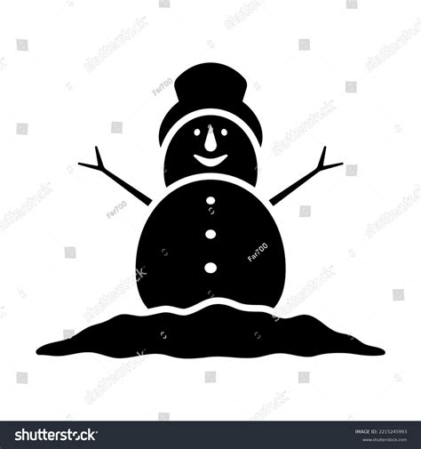 Snowman Icon Black Silhouette Front View Stock Vector (Royalty Free ...