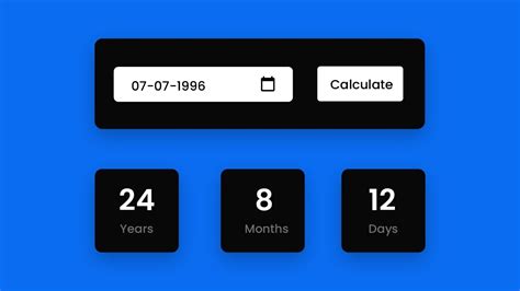 Age Calculator Javascript Project With Source Code