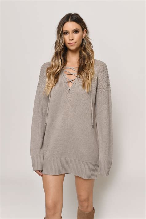 Never Forget You Wine Lace Up Sweater Dress 31 Tobi US