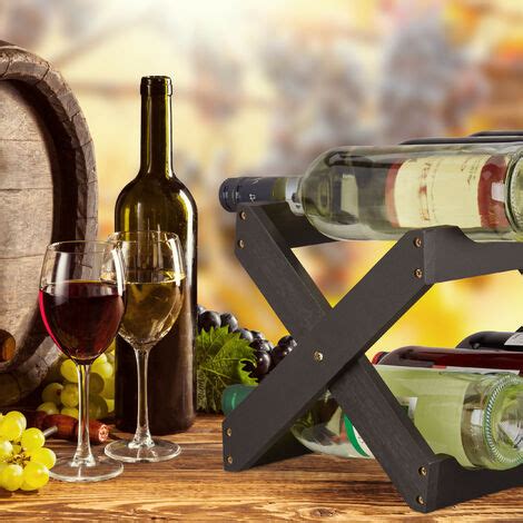 Relaxdays Porta Bottiglie Vino Bamb A Forma Di X Bottiglie