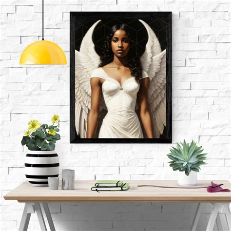 African American Angel Digital Painting, Angelic Black Woman, Ethereal ...