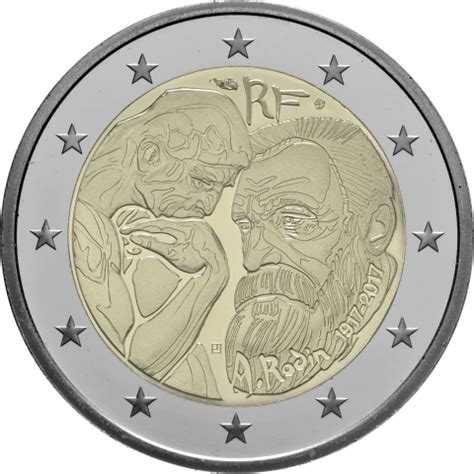 2 100 Anniversario Di Auguste Rodin 2017 Francia Proof