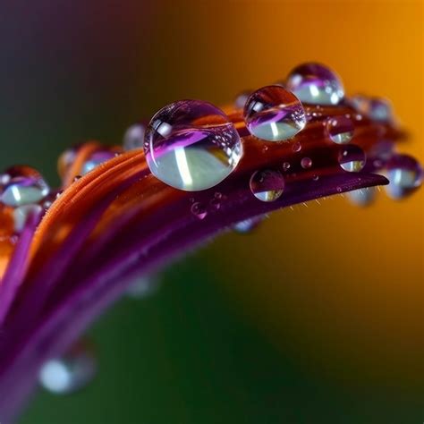 Una Flor Con Gotas De Agua Foto Premium