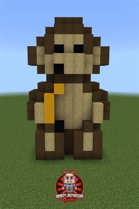 How To Build A Monkey In Minecraft Minecraft Crafts Easy Cartoon