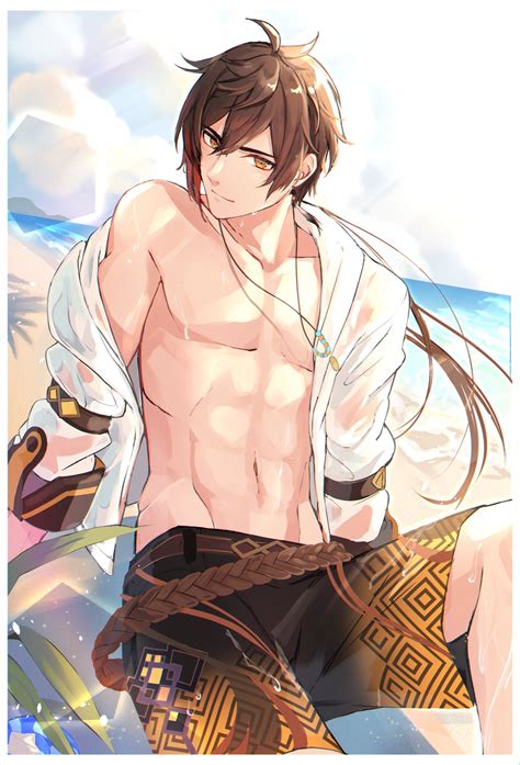 Zhongli shows it off at the beach : r/GenshinGays