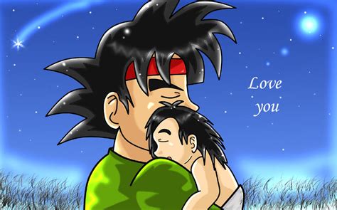 Bardock holding baby Raditz by dbzfannie on DeviantArt