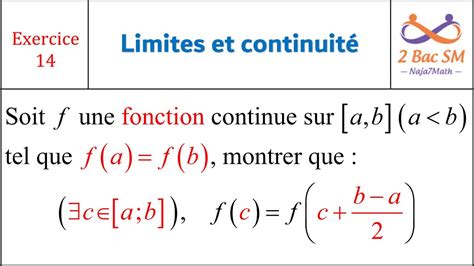 Exercice Limites Et Continuit Me Bac Sciences Math Matiques