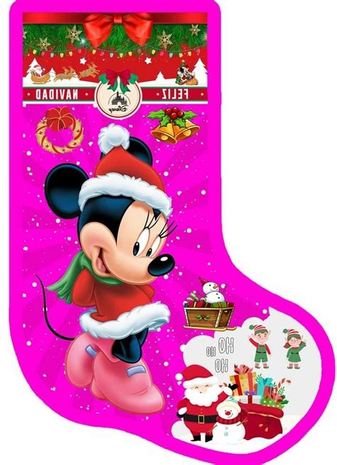 Minnie Mouse Christmas Stocking With Santa Claus