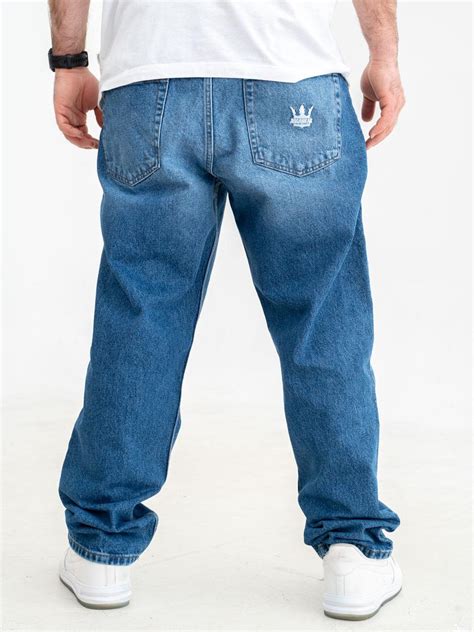 Spodnie Jeansowe Baggy Męskie Niebieskie Jigga Wear Crown copy