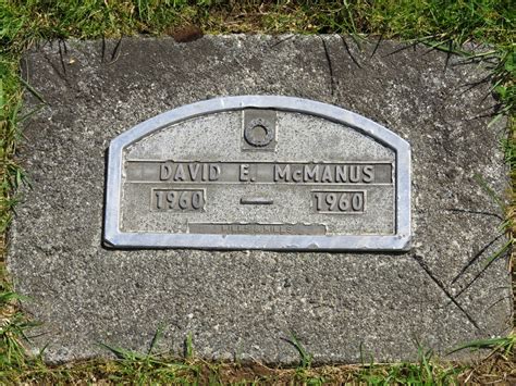 David Eugene McManus 1960 1960 Find A Grave Memorial