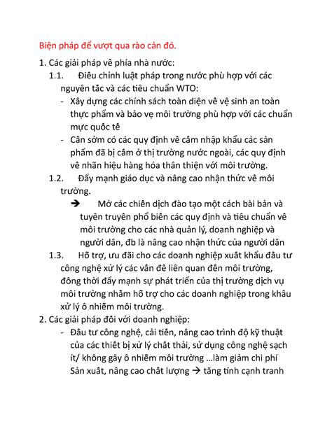 Biện pháp để vượt qua rào cản thương mại Bi n pháp đệ ể v ượt qua rào