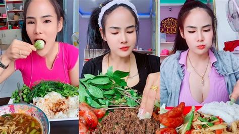 ซ้อฝันกินส้มตำ กินเป็นตาแซ่บคักดูไปหิวไป กินผักเก่งมาก Youtube