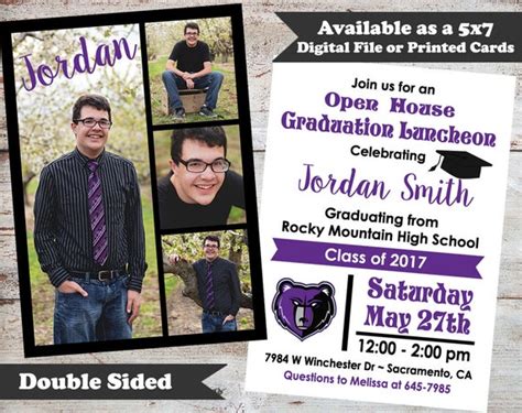 Items Similar To Double Sided Graduation Announcements Photo Graduation Announcement High