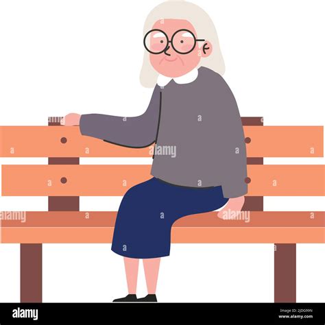 Grandmother Seated In Park Chair Stock Vector Image And Art Alamy