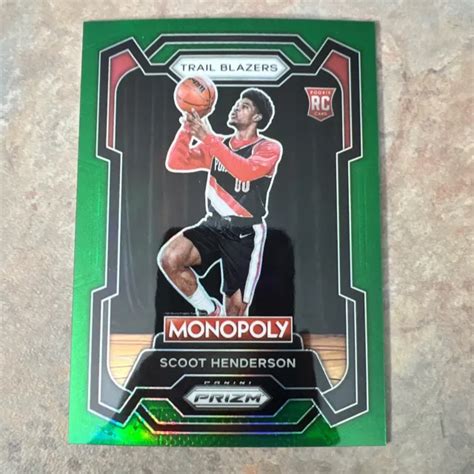 Carta Rookie Nba Prizm Monopoly Scoot Henderson Verde