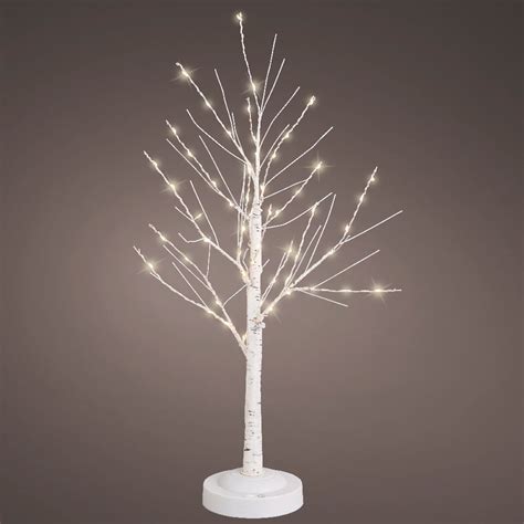 Arbre Lumineux Piles Led H Cm Bouleau White Blanc Chaud D Co