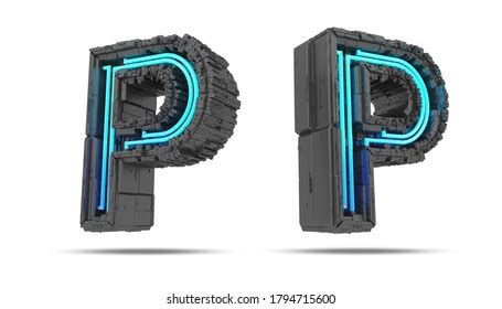 3d Spaceship Alphabet Neon Light Effect Stock Illustration 1794715600