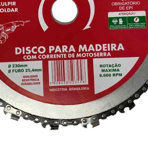 Disco De Corte Madeira Corrente De Motosserra Mm Furo Mm