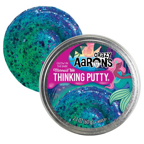 crazy aarons glow   dark mermaid tale putty sea green walmartcom
