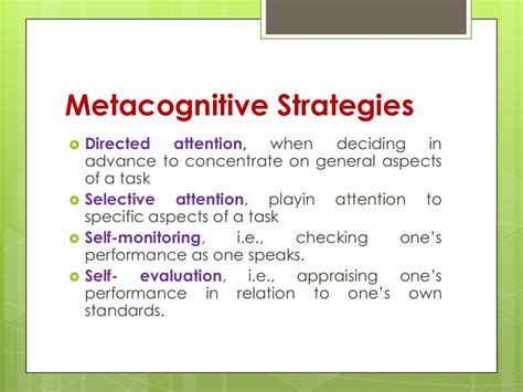 Cognitive Strategies And Metacognitive Strategies Brigith