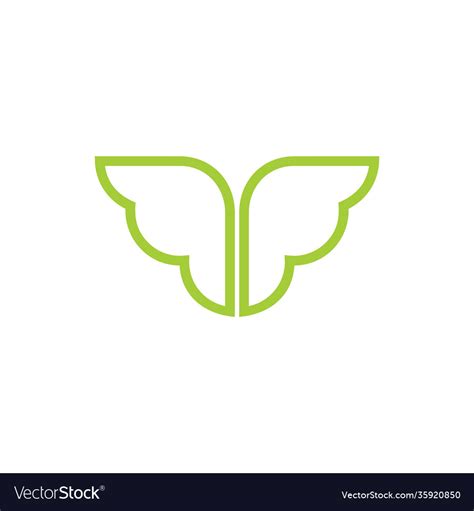 Simple wings line logo Royalty Free Vector Image