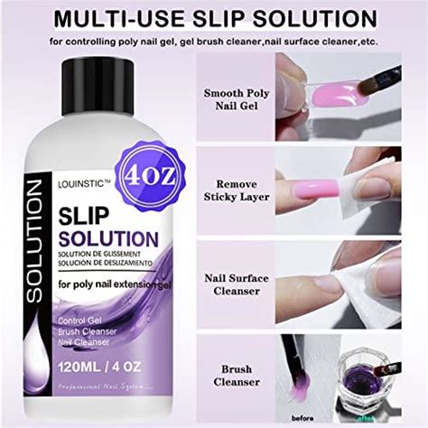 LOUINSTIC Polygel Slip Solution Solución antideslizante de 4 oz para