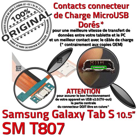 Original Samsung Galaxy Tab S T Connecteur De Charge Micro Usb