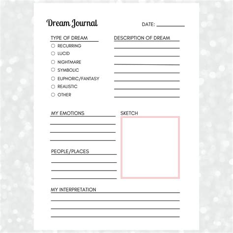 Dream Journal Printable, Dream Journal PDF, Dream Tracker, Dream Diary ...