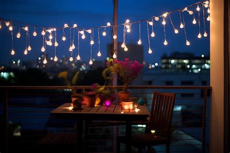 Premium AI Image | diwali lights decore in balcony