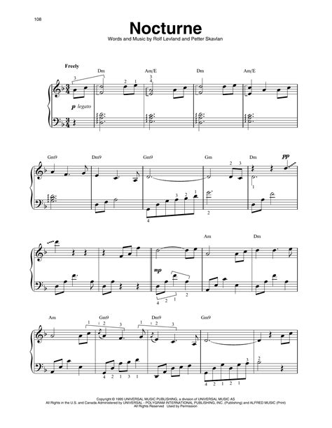 Nocturne By Secret Garden Sheet Music For Harp At Sheet Music Direct